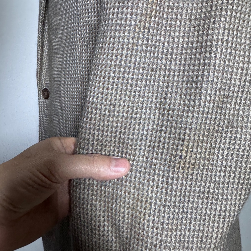 Hickey Freeman Sport Coat Mens 43 Long Tan Micro Check Wool Boardroom Blazer - Picture 4 of 9